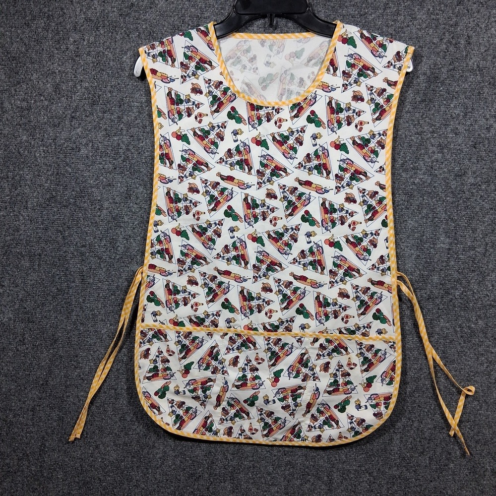 Food‎ Pyramid Theme Cobbler Apron With 3 Lined Pockets/Yellow Trim Over the head